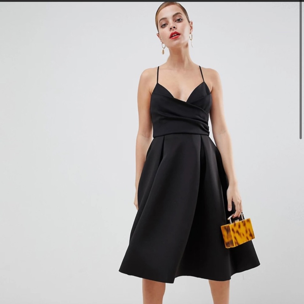 ASOS DESIGN Petite scuba cami prom midi dress